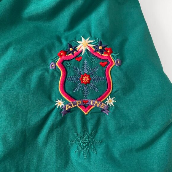 Vintage 90s Obermeyer Scarlett Ski Anorak Winter Jacket Zip Pullover Coat Teal - Picture 9 of 16